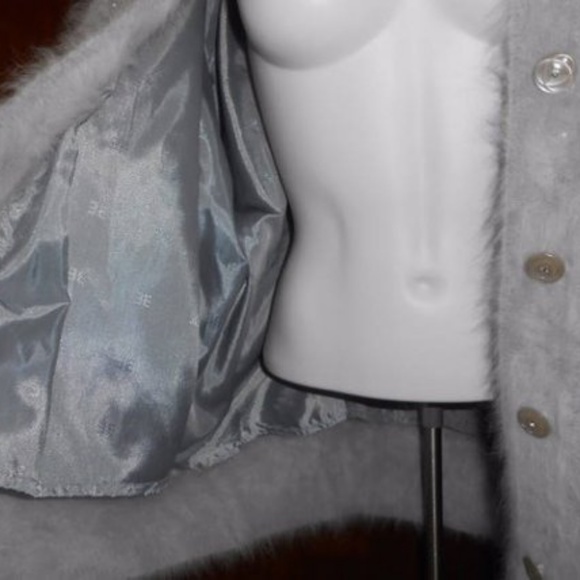 Light Grey Angora Blend Cardigan Sweater 1X 2X - Picture 3 of 8